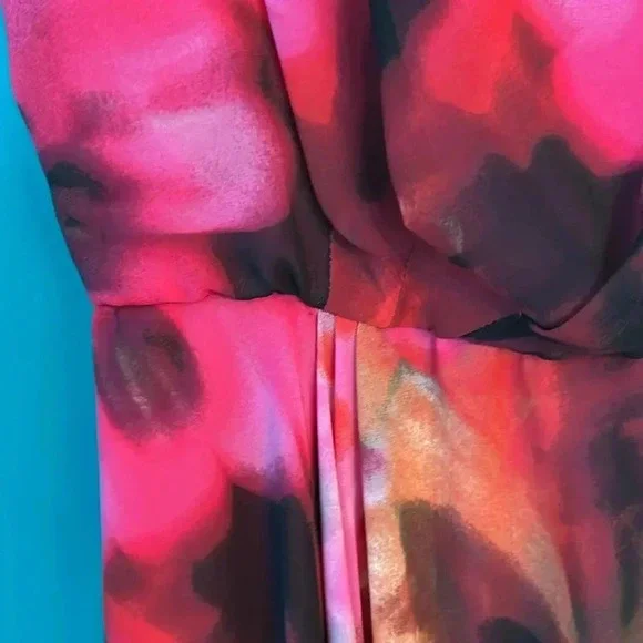 Saks hi low dress bright floral print new - Picture 4 of 6